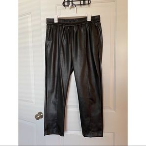 Ann Taylor Black faux leather skinny pants Size L mid/high rise waist
